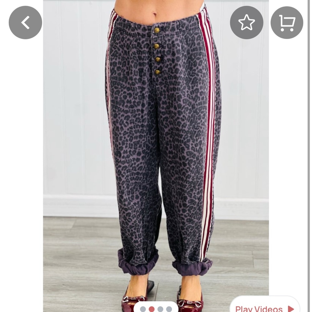POL Charcoal Leopard Print Joggers